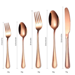 a-houseware rose-gold flatware dinner forks close-up image