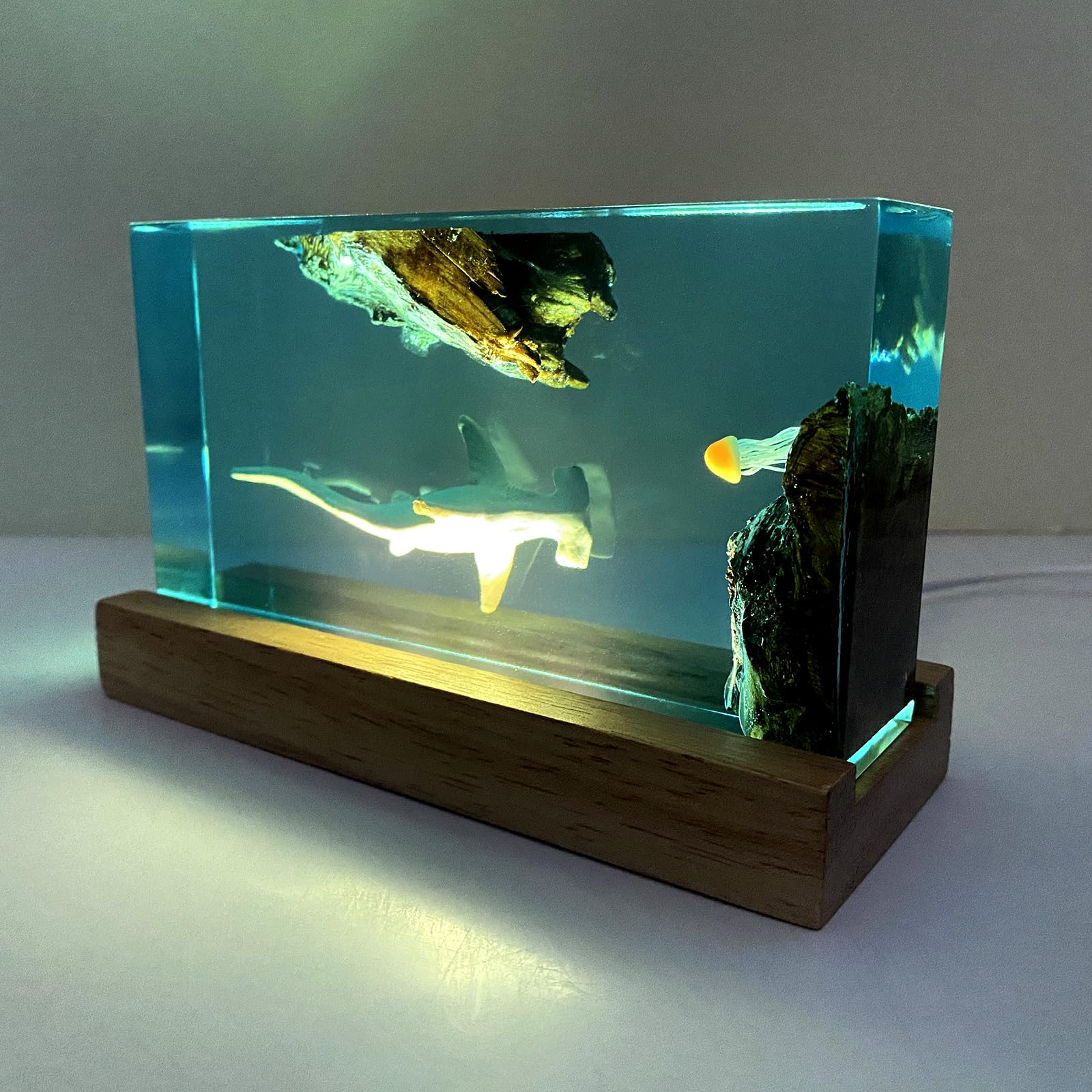 Unique handmade resin night light for home or office