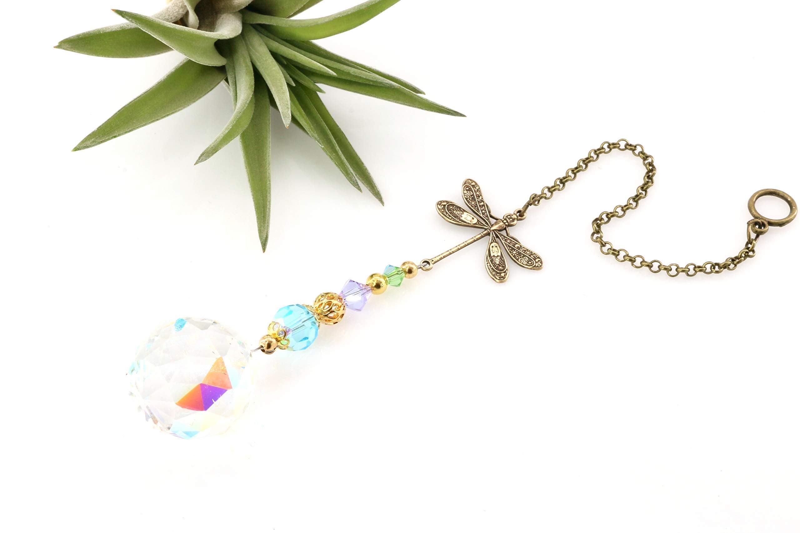Dragonfly sun catcher crystal prism 20mm
