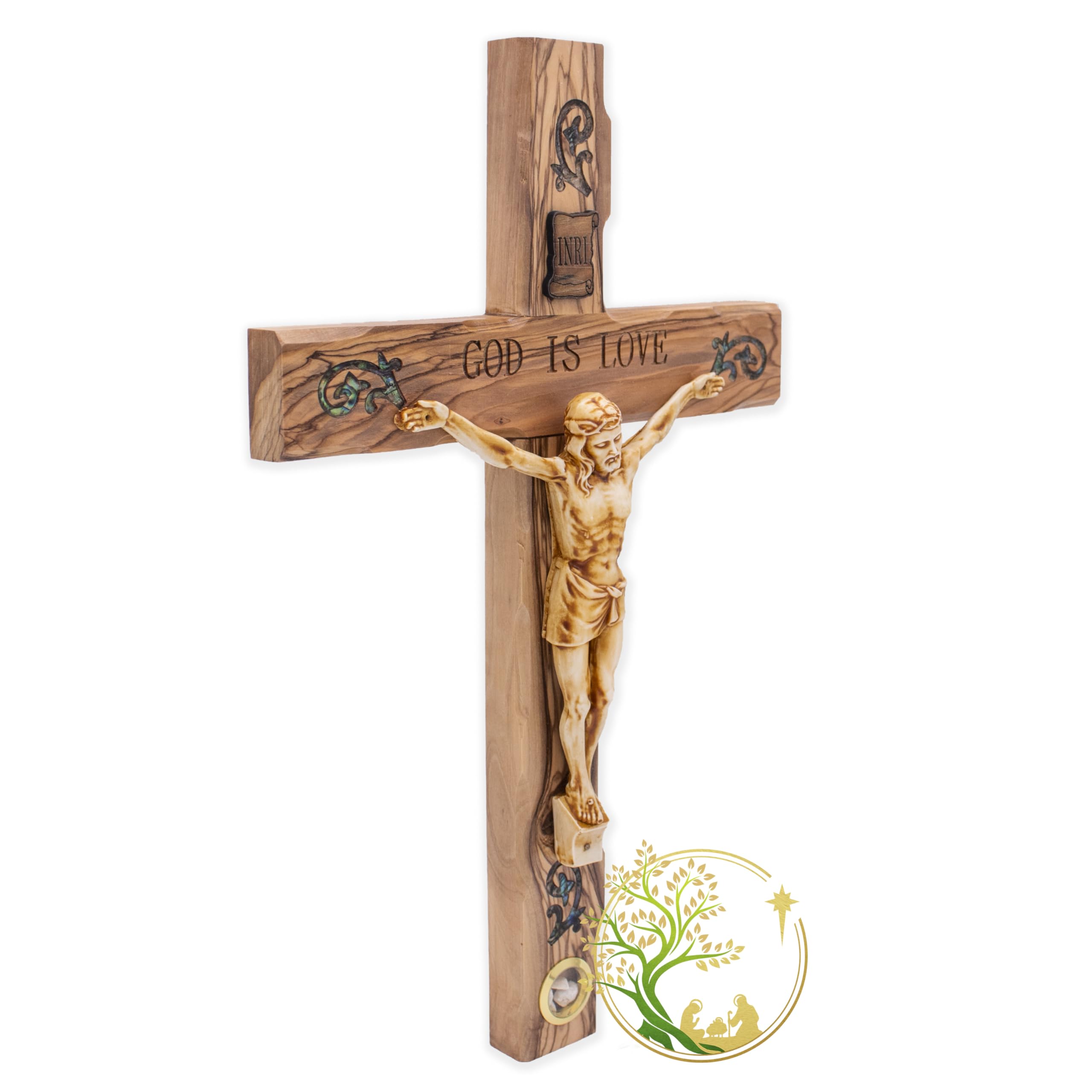 Abalone shell inlay on decorative cross