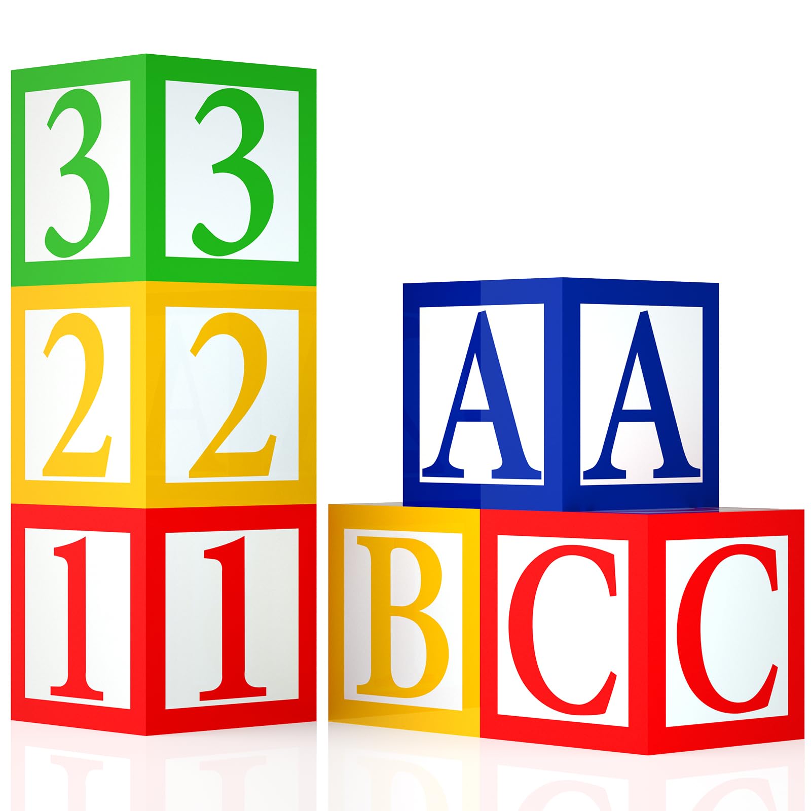 ABC 123 party decorations alphabet and number boxes set