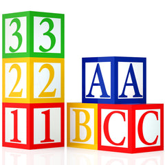 ABC 123 party decorations alphabet and number boxes set