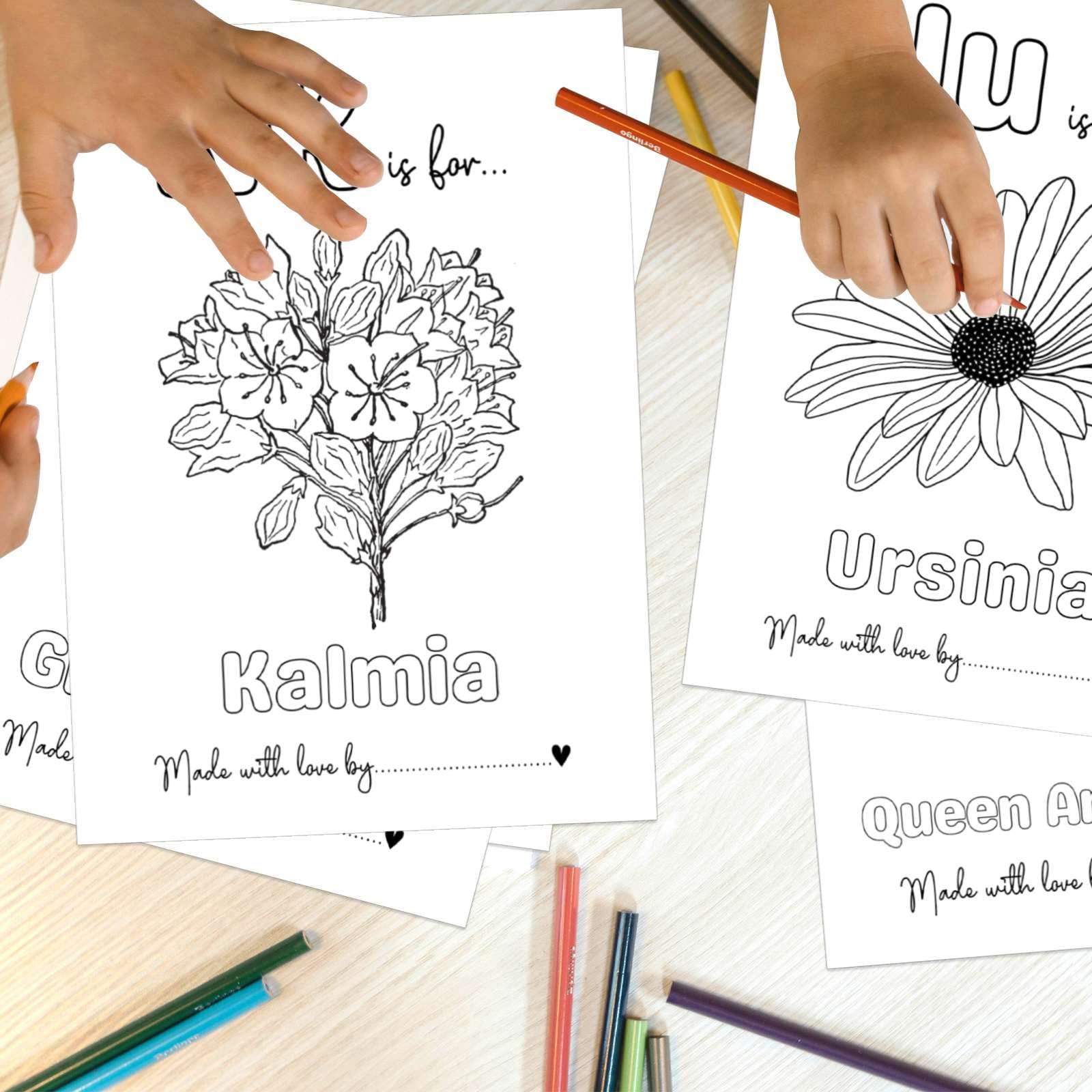 Durable card stock coloring pages for party use