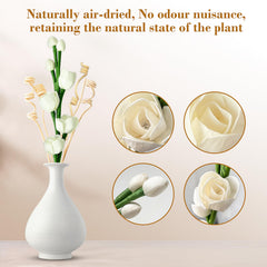 green branches white rose diffuser sticks