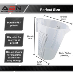 Stackable ABN measuring pitchers for easy storage