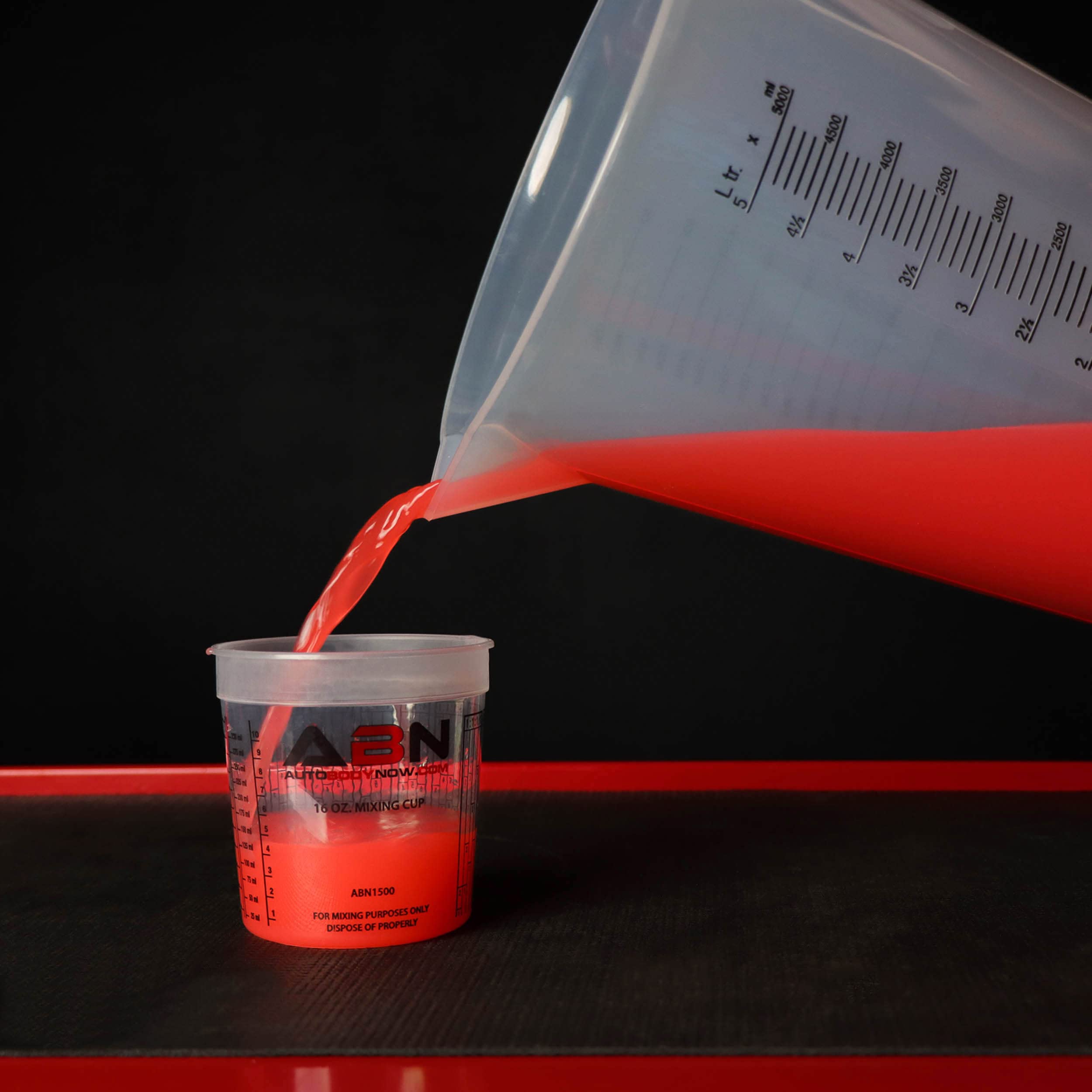 ABN large plastic measuring cup with handle showing fill line