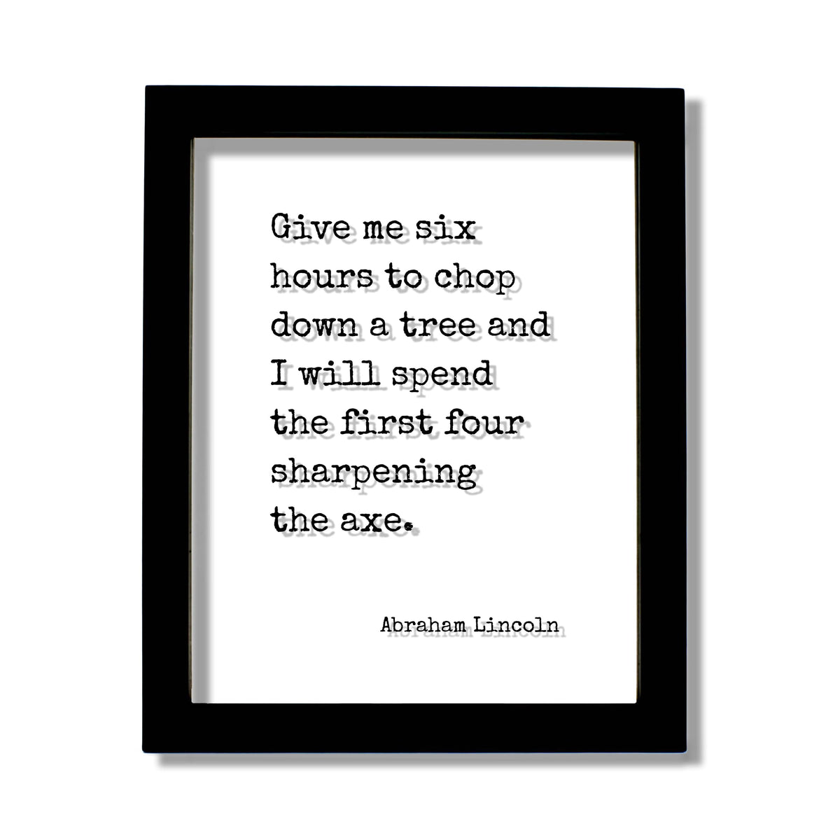 Abraham Lincoln Floating Quote printed on clear acrylic
