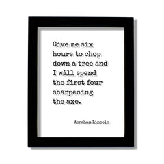 Abraham Lincoln Floating Quote printed on clear acrylic