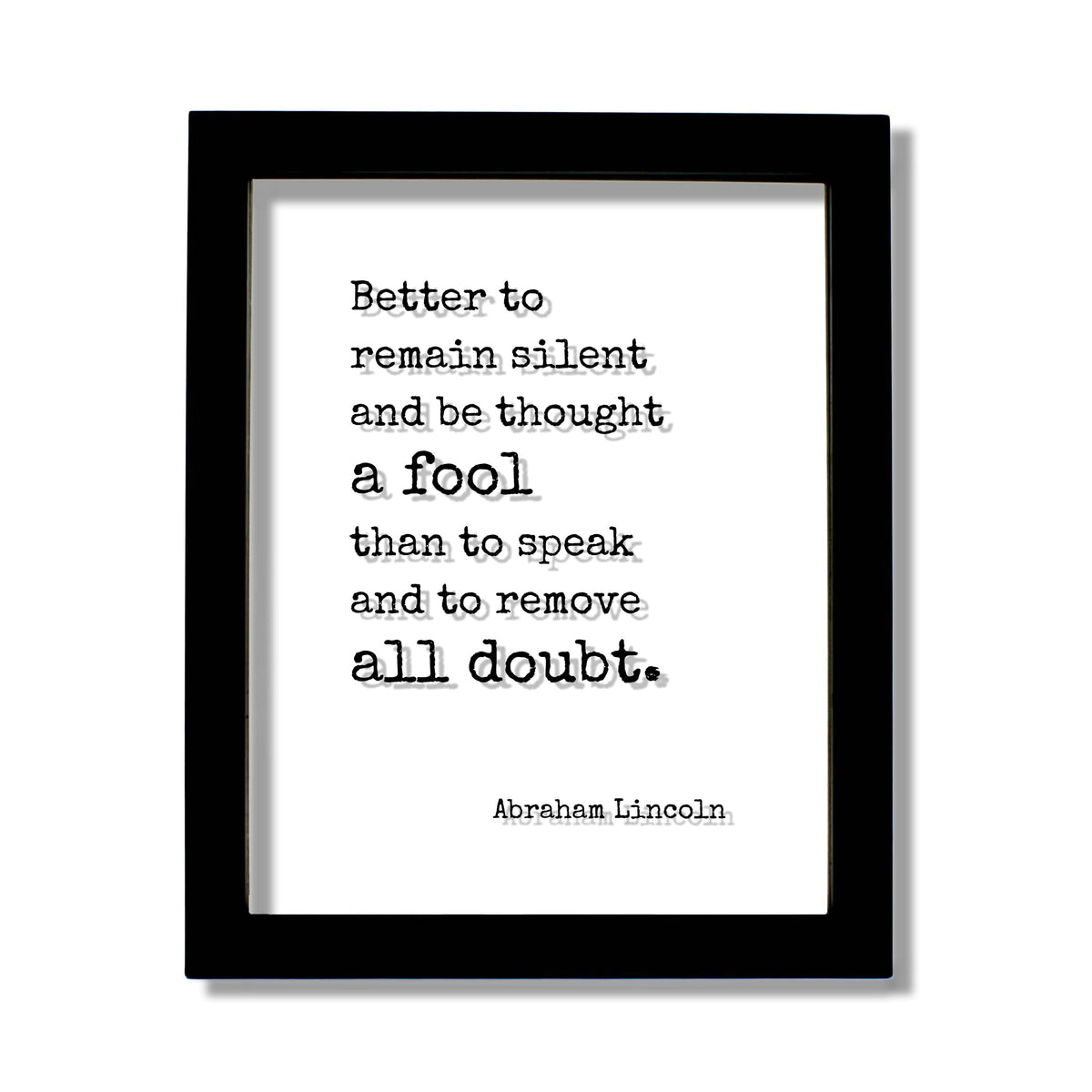 Abraham Lincoln Quote Floating Quote acrylic art on clear display