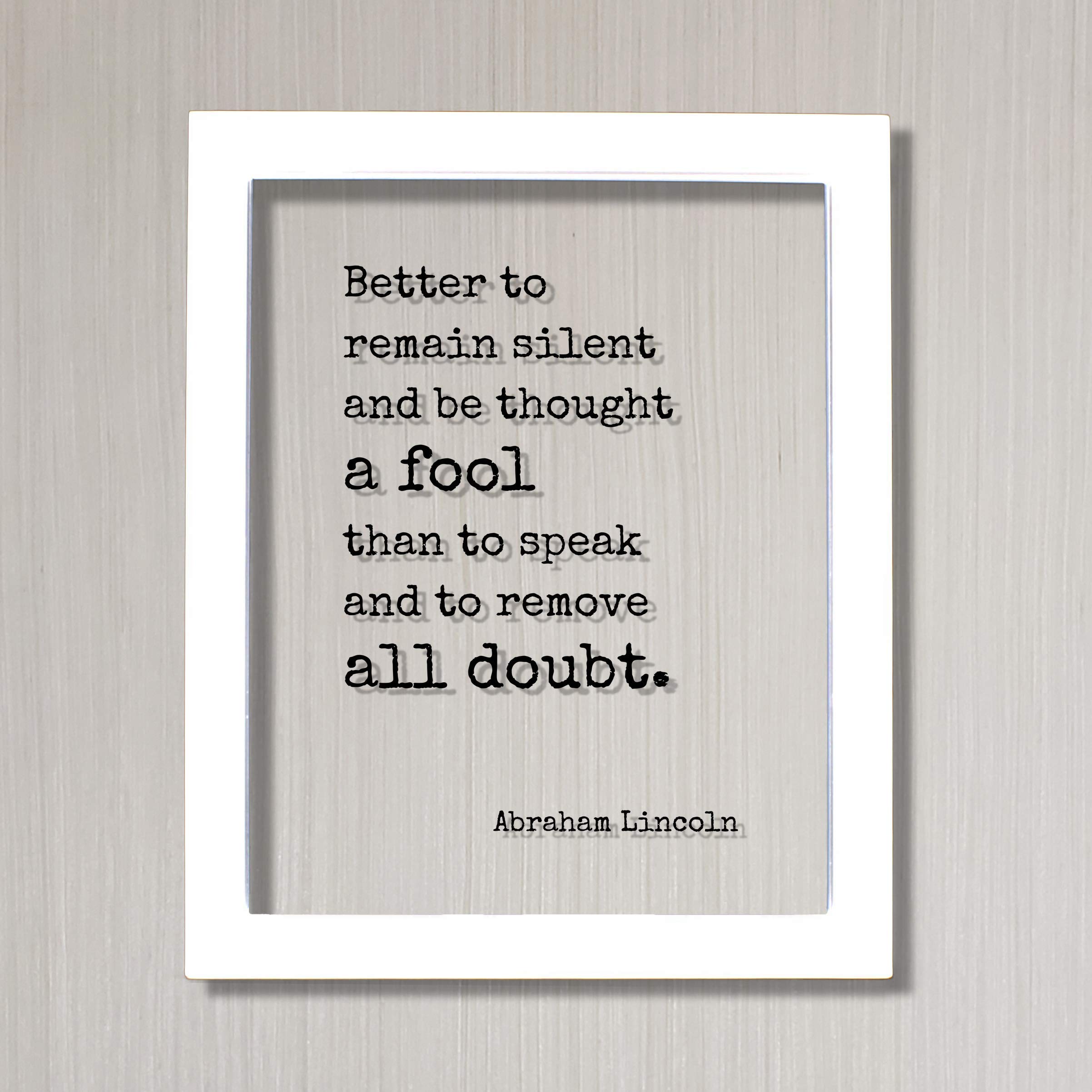 Floating Quote clear acrylic artwork with black frame option