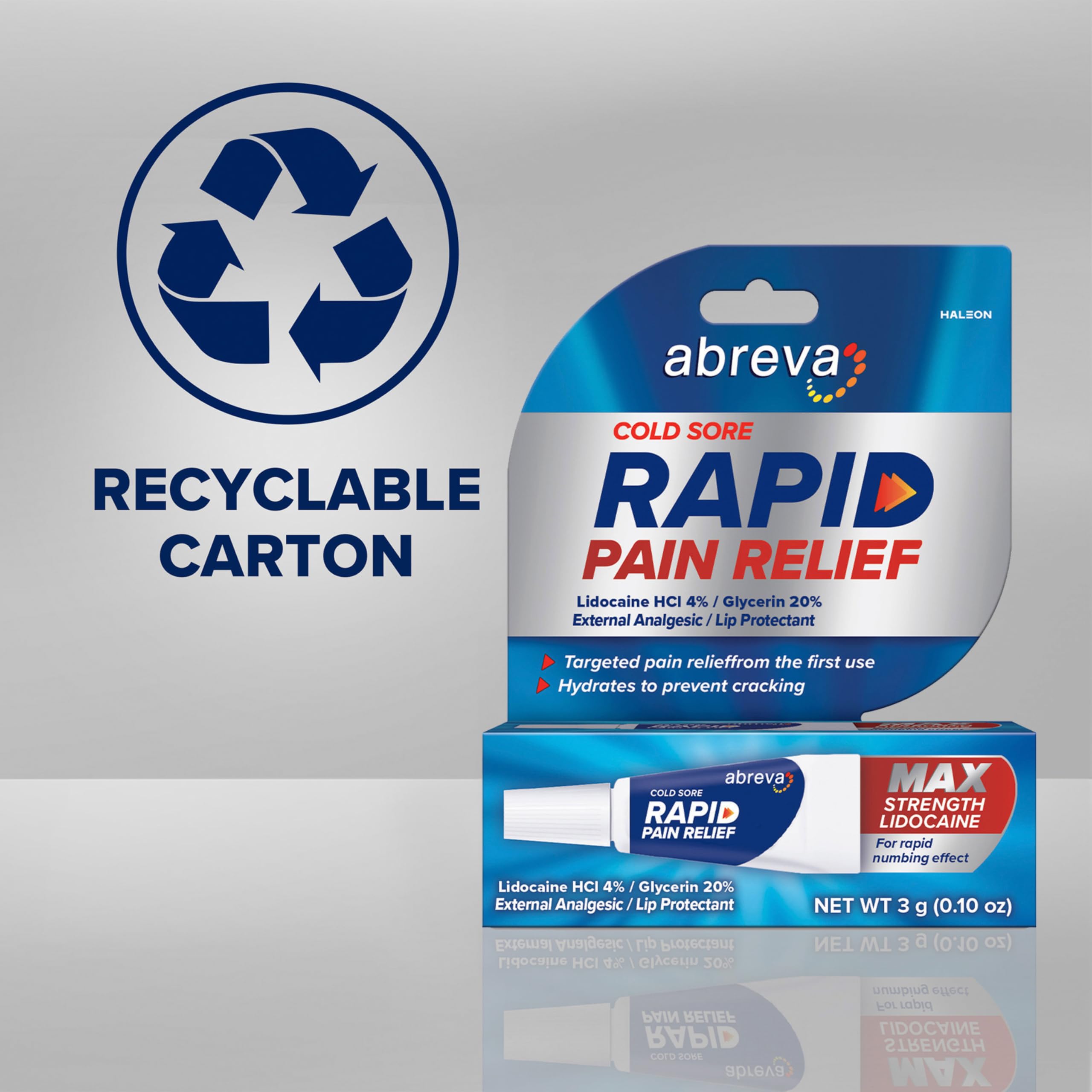 Abreva cold sore cream 3 g tube lidocaine