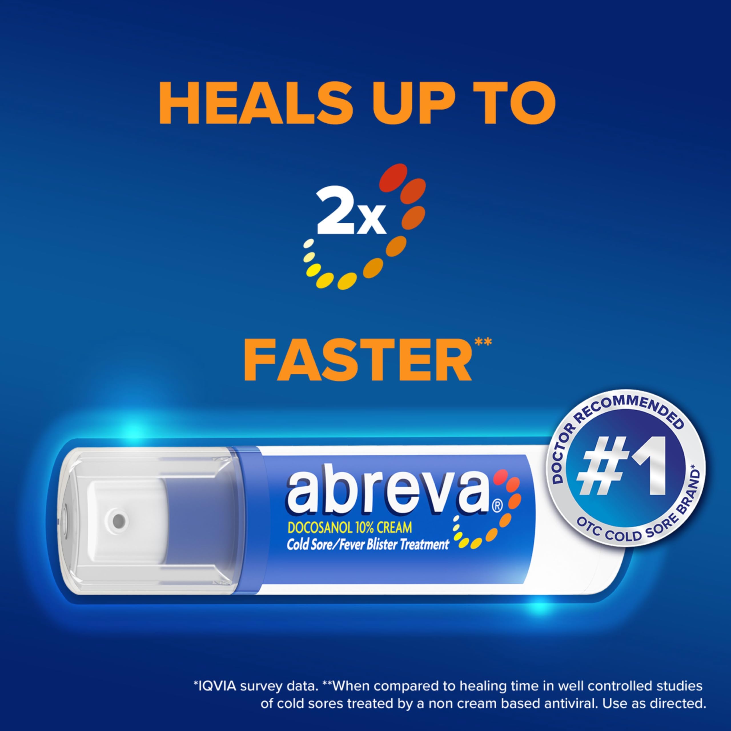 Abreva docosanol 10 percent cold sore treatment bottle on lips