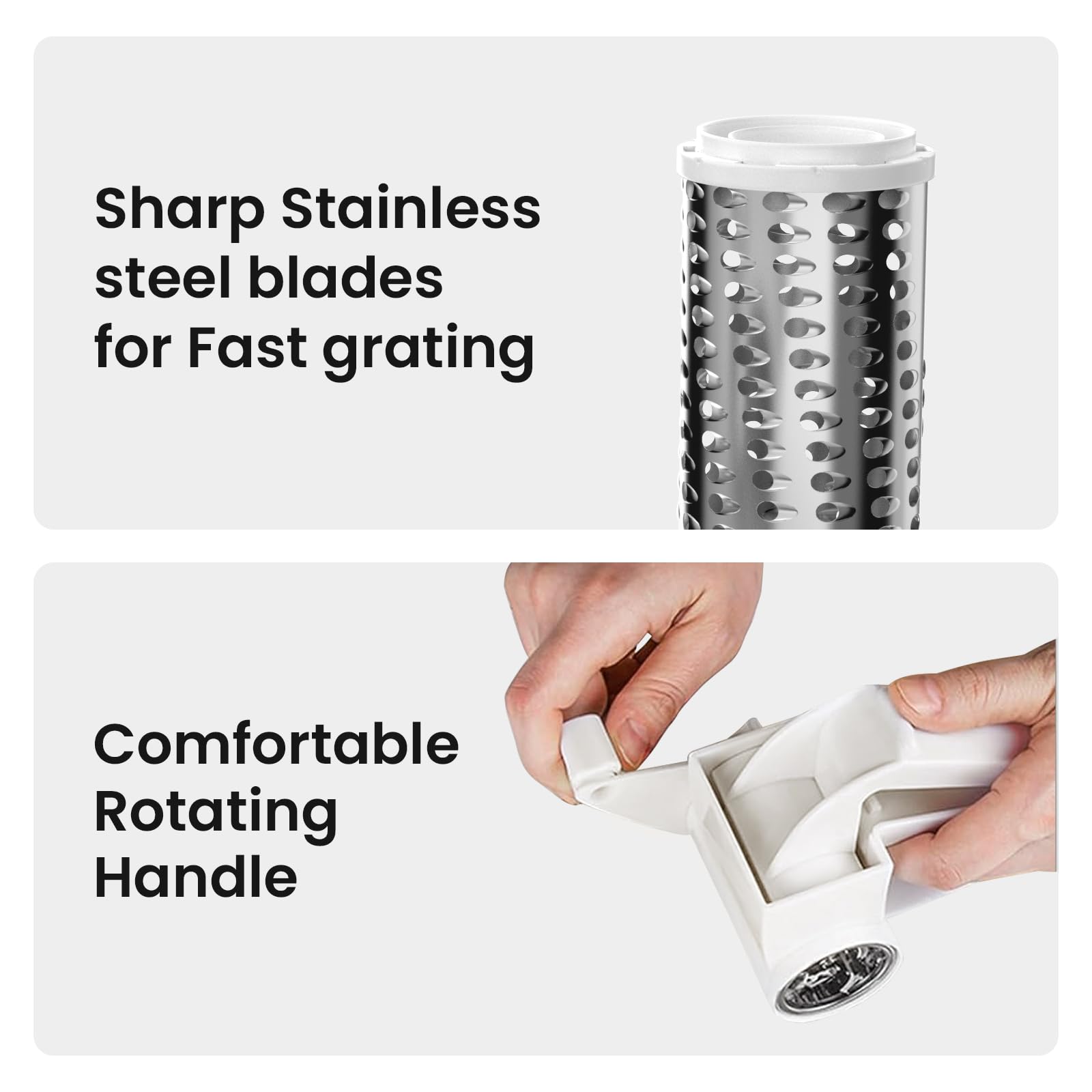 Easy to use cheese grater with handle