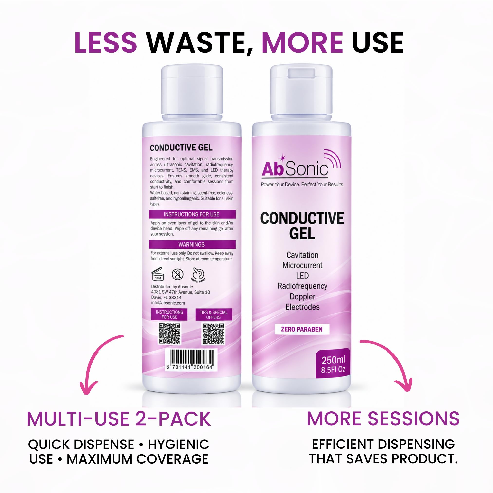 8.5 oz Absonic cavitation gel for home use