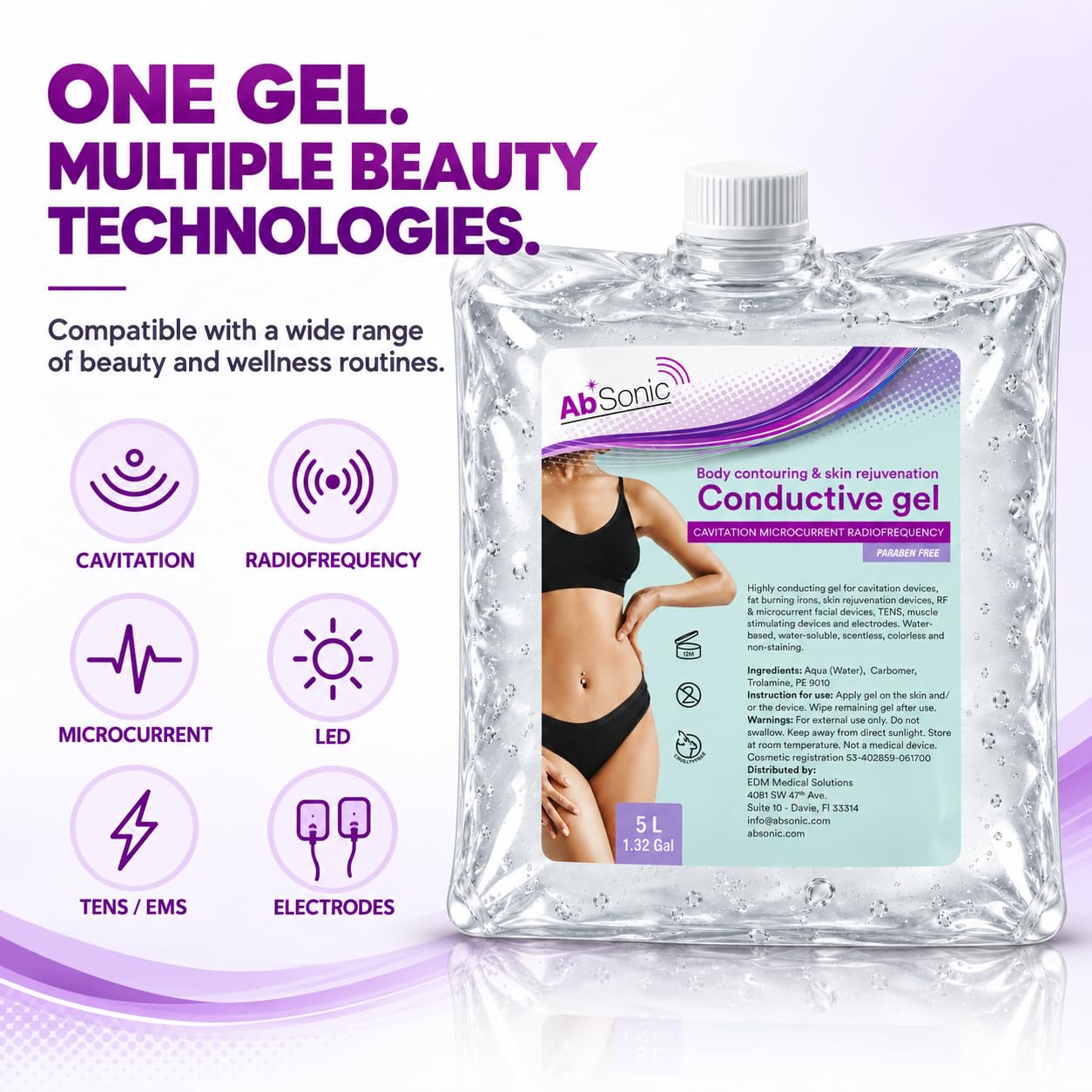 Laser hair removal and RF compatibility conductive gel