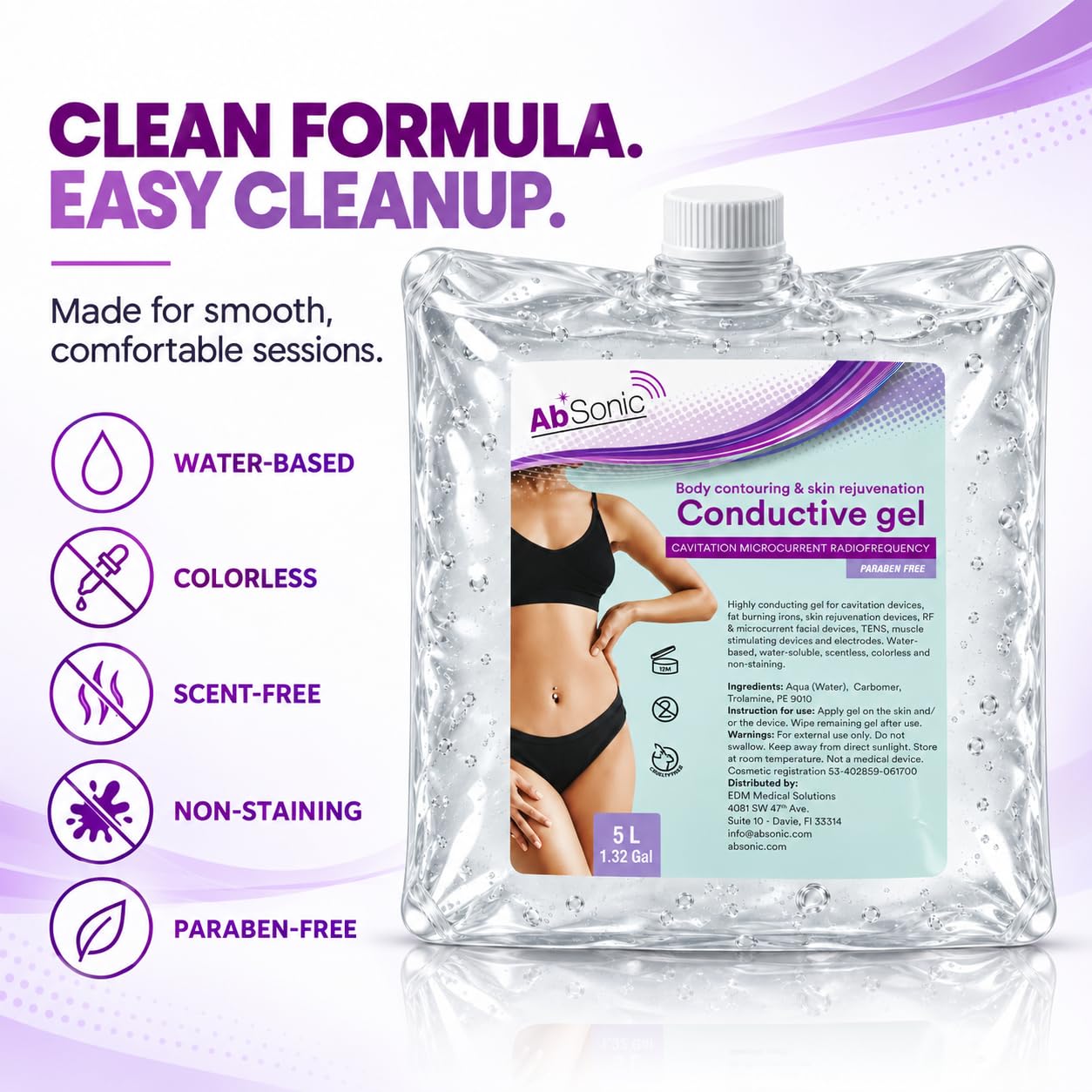 Hypoallergenic paraben-free water-based gel