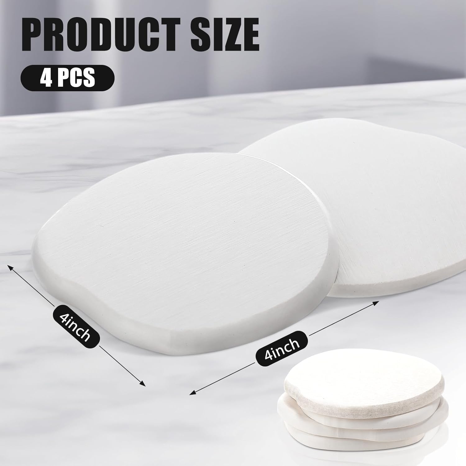 Absorbent diatomaceous earth coaster set for home and office