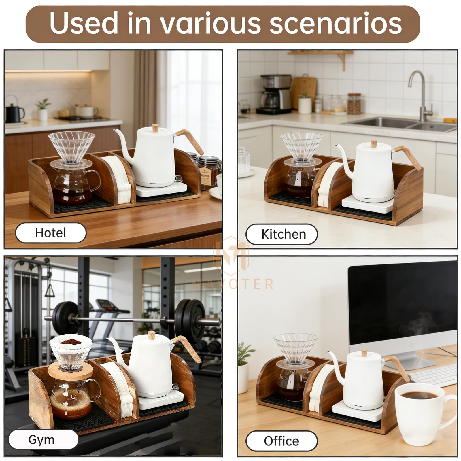Acacia coffee bar station organizer image 9