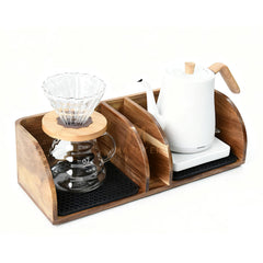 Acacia coffee bar station organizer stand pour over maker image 1