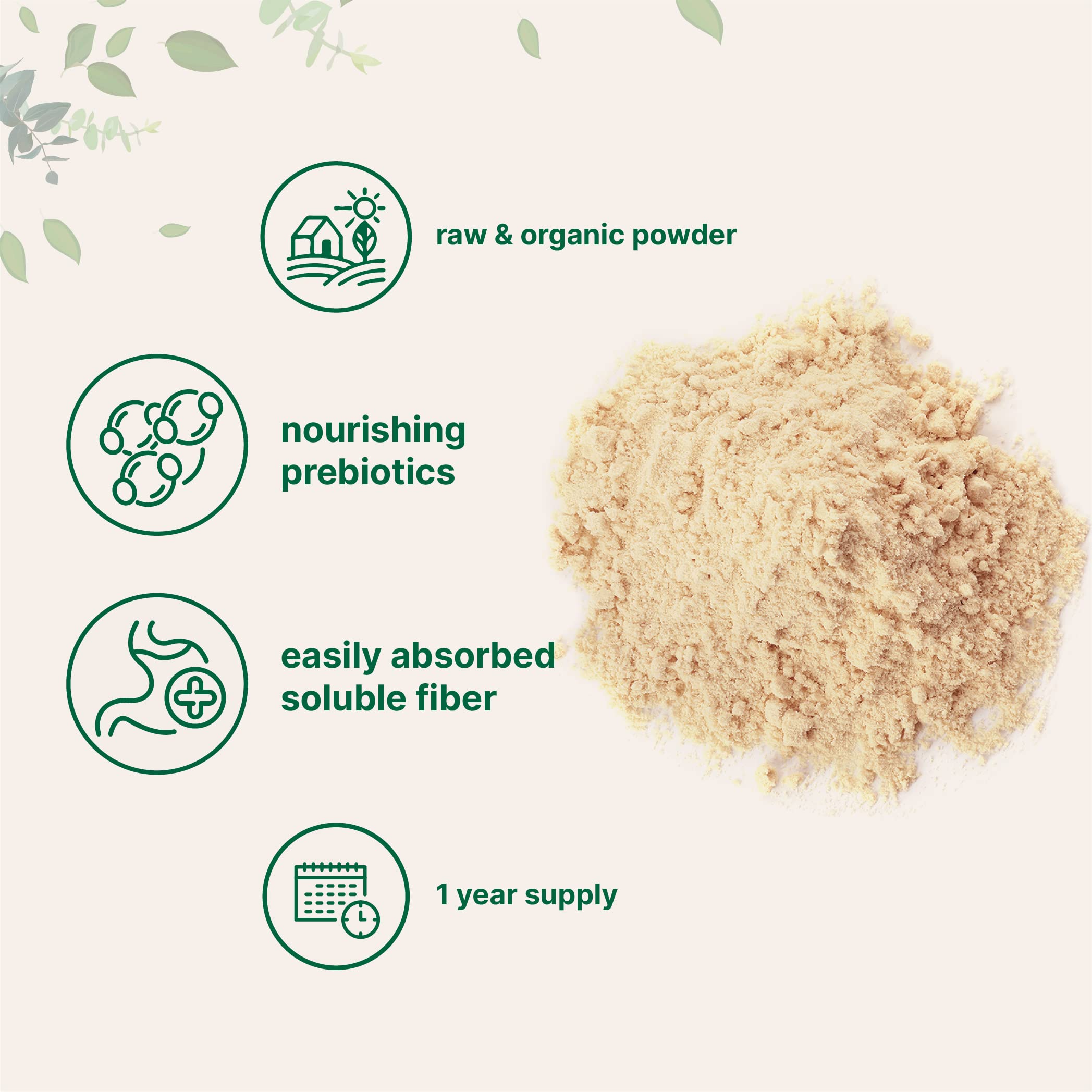 Acacia Senegal prebiotic fiber powder unflavored