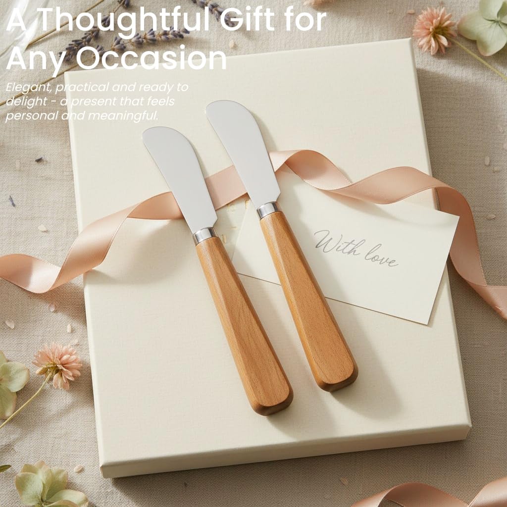 Two piece LacusMare butter spreader set on table