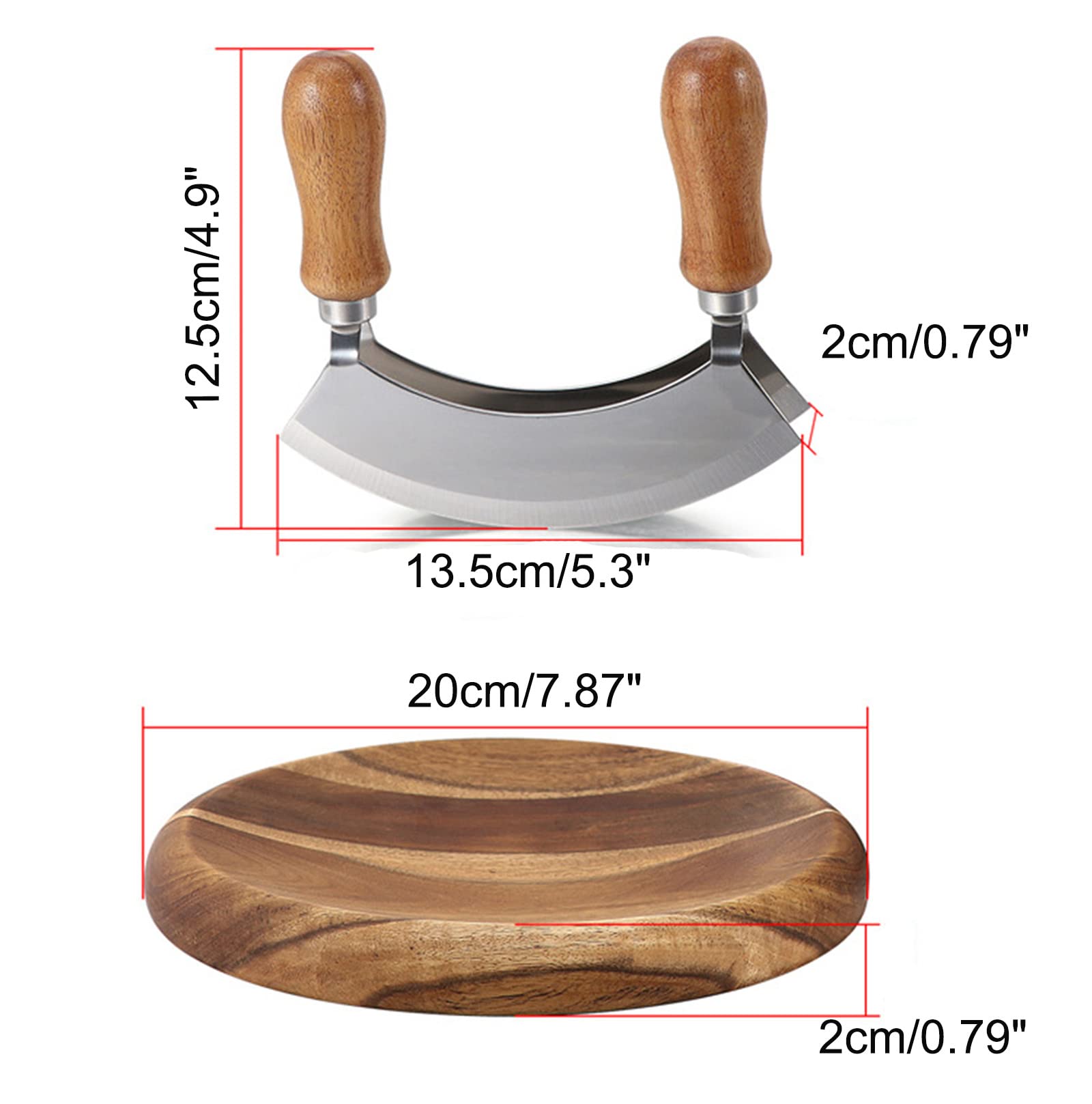 Acacia wood cutting board curved design to contain ingredients