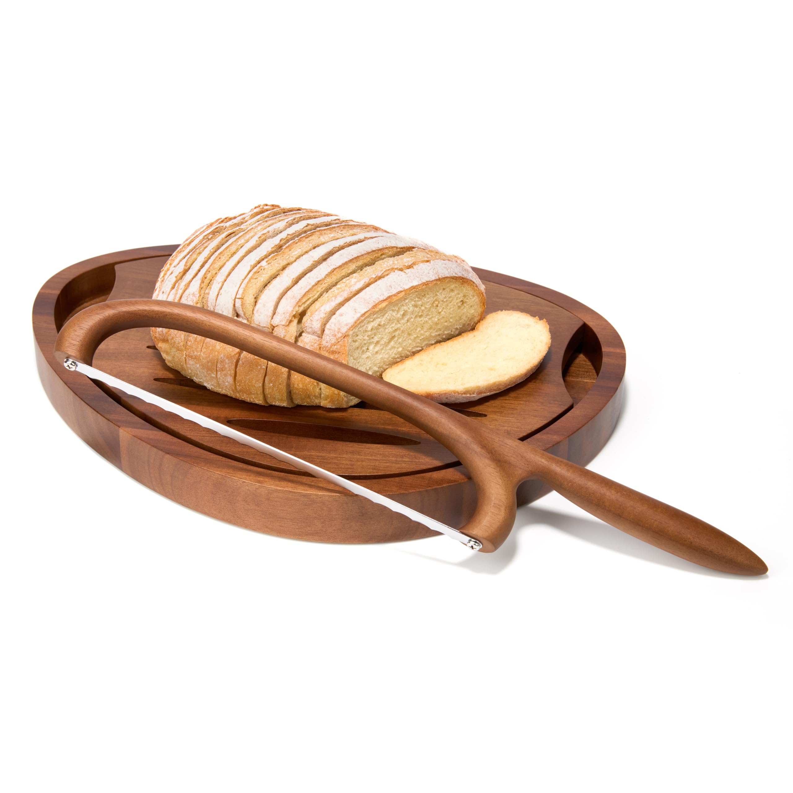 Acacia wood handle bread knife product image