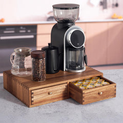 Acacia Wood K Cup Organizer Drawer solid acacia wood with dovetail joinery