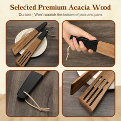 Acacia wood spatula by Baderke single piece