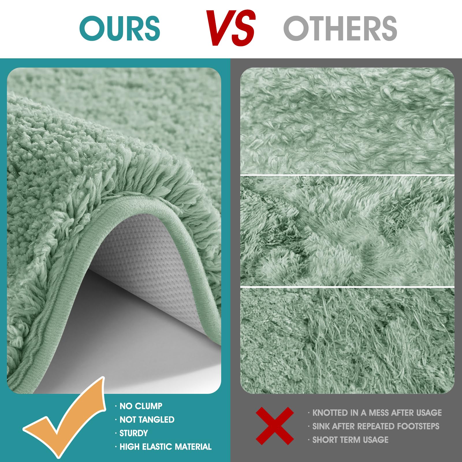 Sage green bathroom rug suitable for bathroom and entryway
