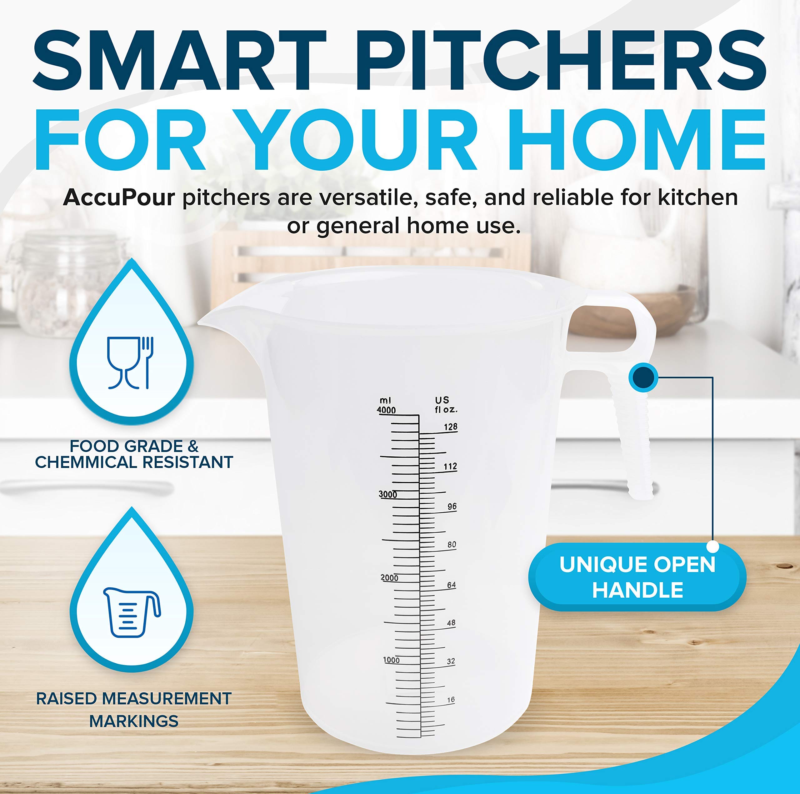 1 quart ACCUPOUR measuring pitcher with raised graduations