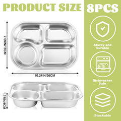 Acellegic 4 compartment plate size 10.24 x 7.09 x 1.57 inches