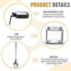 10 oz glass sugar container with flip lid by Acellegic
