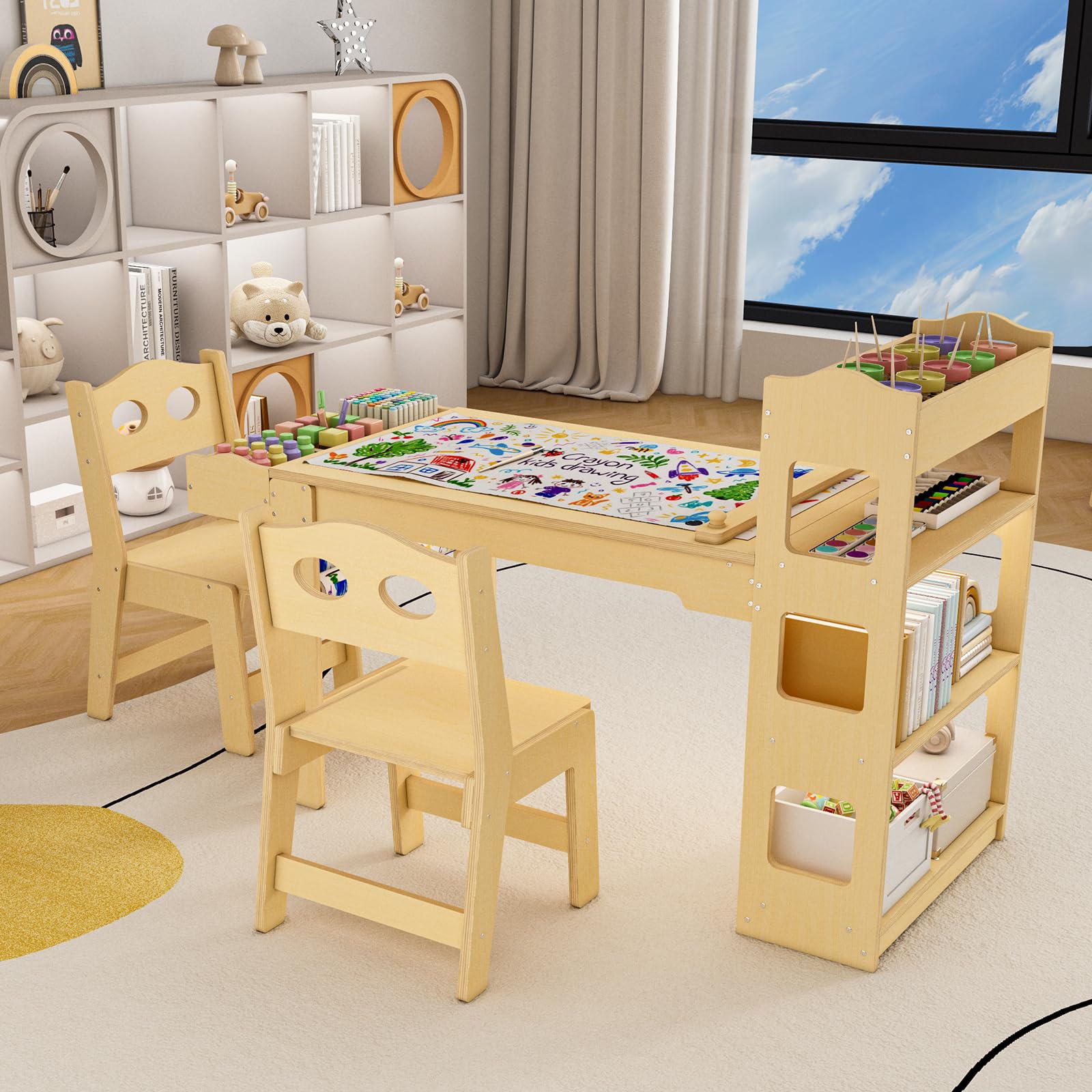 Rounded edge safe wood construction for kids