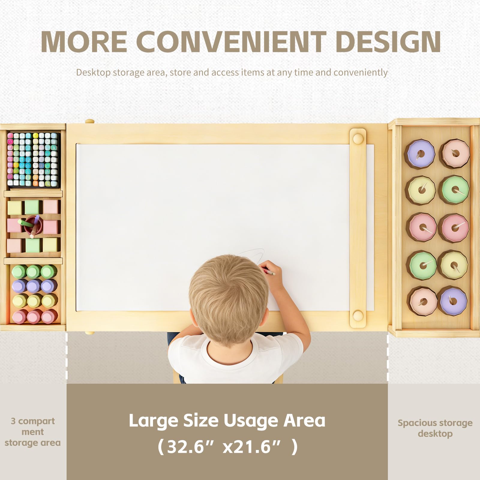Toddler activity play desk classroom with paper roll
