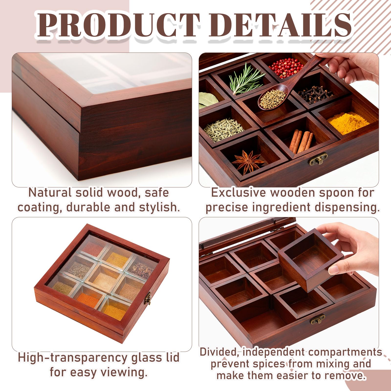 Glass lid close up on AceOrbit spice box