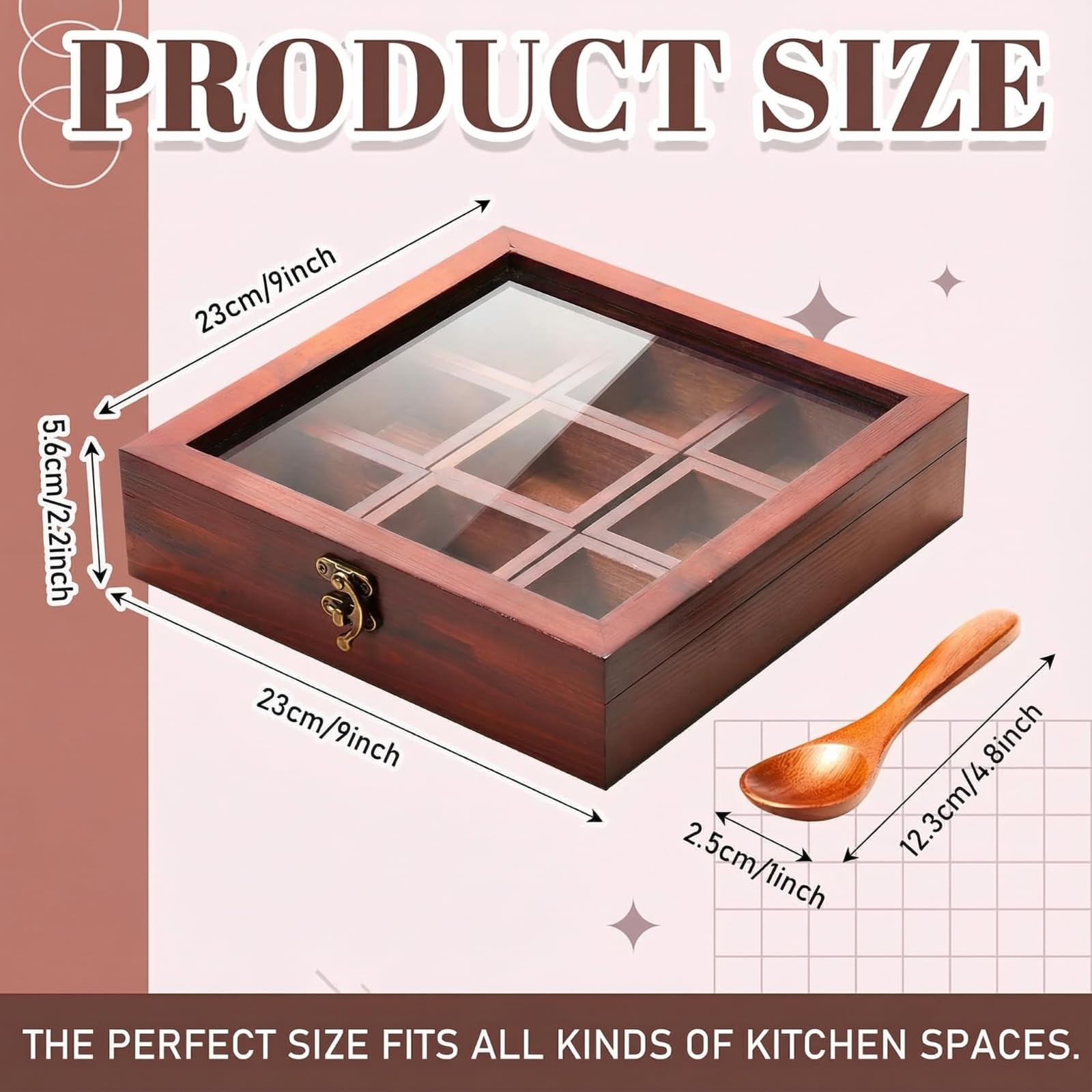 AceOrbit spice box interior showing nine compartments
