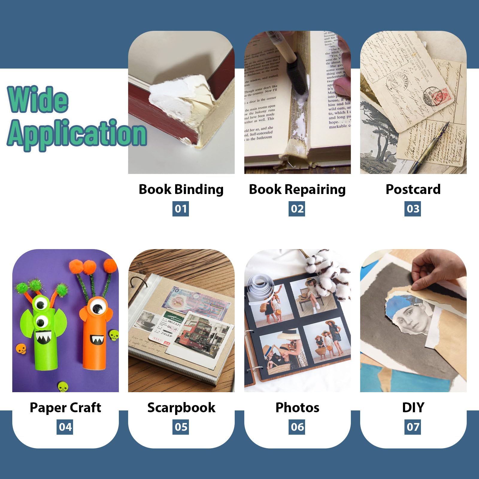 PVA adhesive dries clear for bookbinding and crafts
