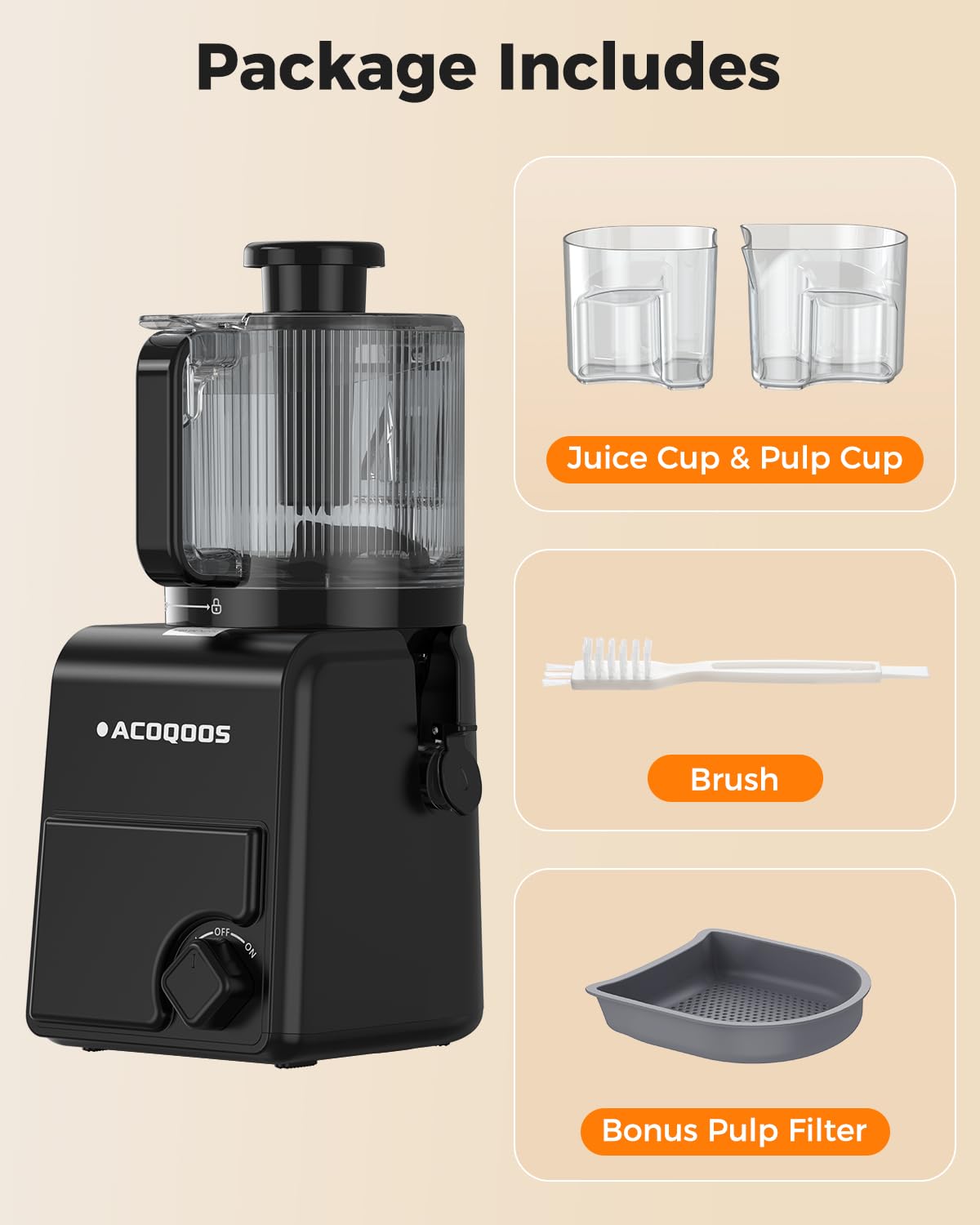 ACOOQOOS high juice yield with dry pulp feature