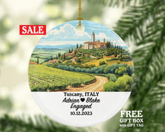 Gift box and ribbon packaging for Tuscany ornament