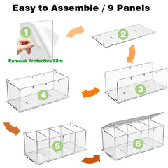 Clear acrylic four-compartment box for capsules