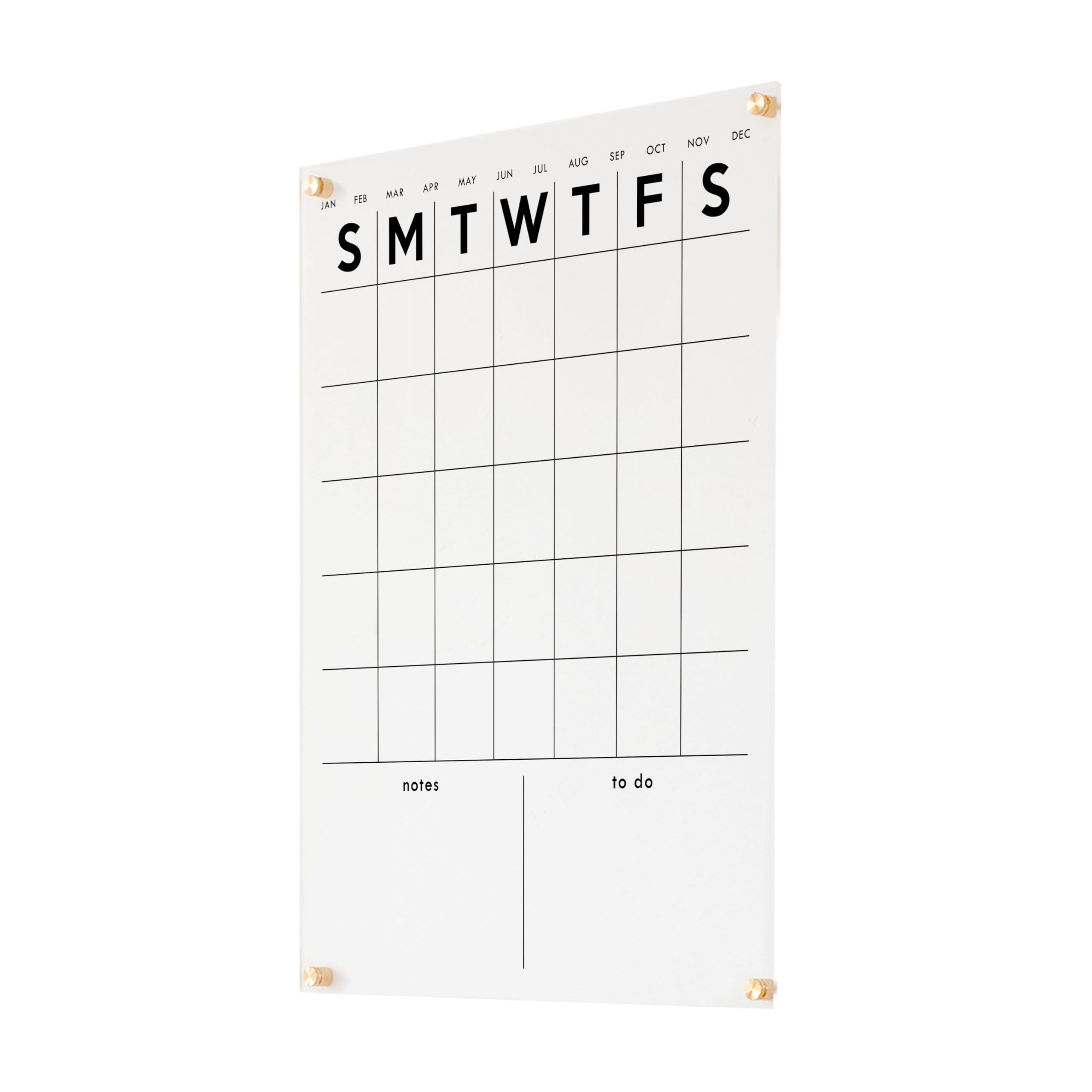 Acrylic calendar dry erase wall calendar close up
