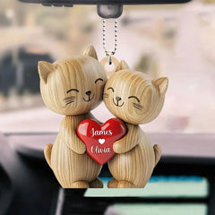 Premium clear acrylic car ornament for couples
