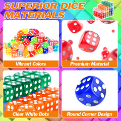 Each die weighs about 4 g for easy throwing
