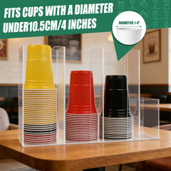 Acrylic cup dispenser for disposable coffee cups by DUNTON