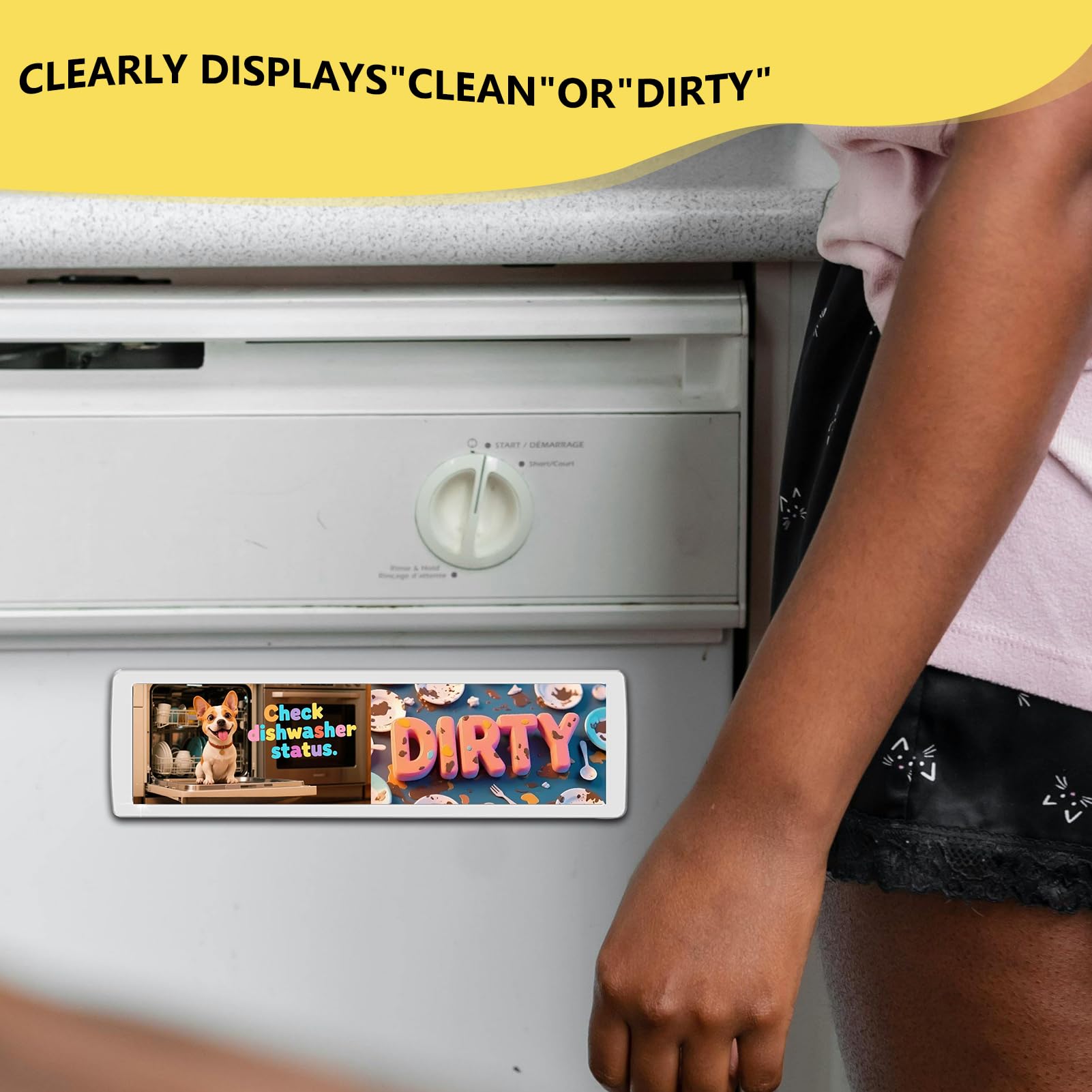 Universal fit sign for standard dishwashers 7.1 x 2.2 inches