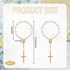 Close up of acrylic finger rosary beads with 4.5 inch length