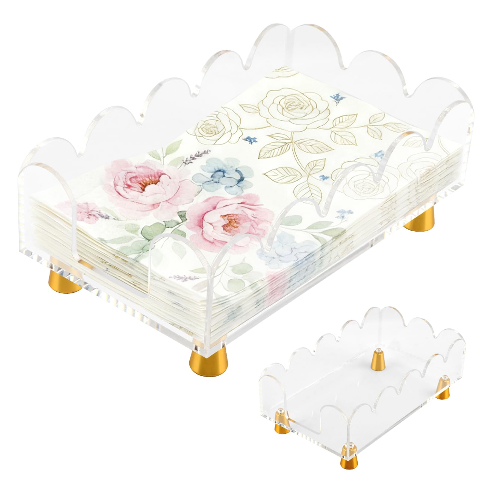 Acrylic napkin holder 22x13x6cm in clear finish