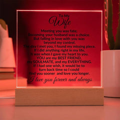 Acrylic plaque close up shows crystal-clear material