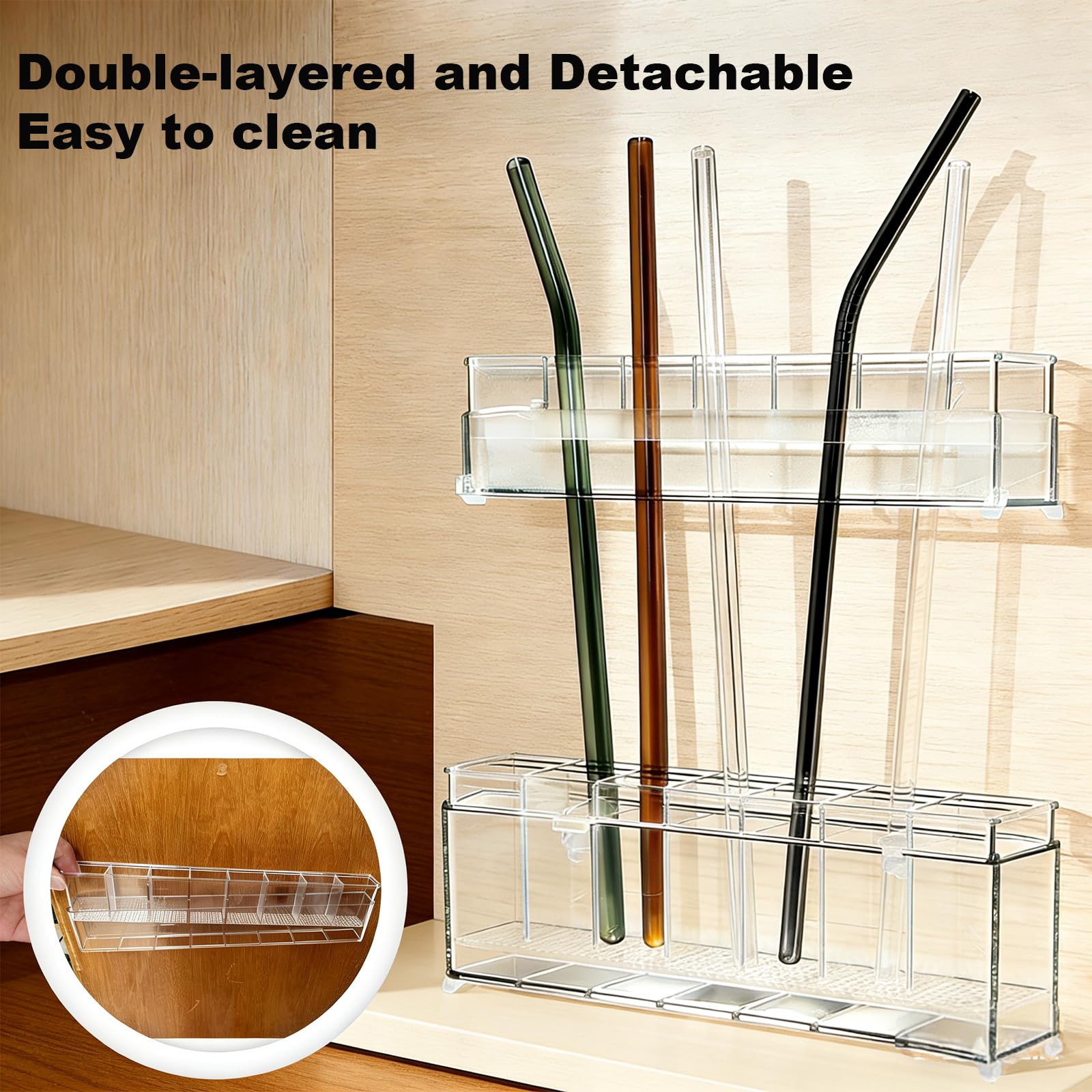 clear acrylic straw holder for cabinet door